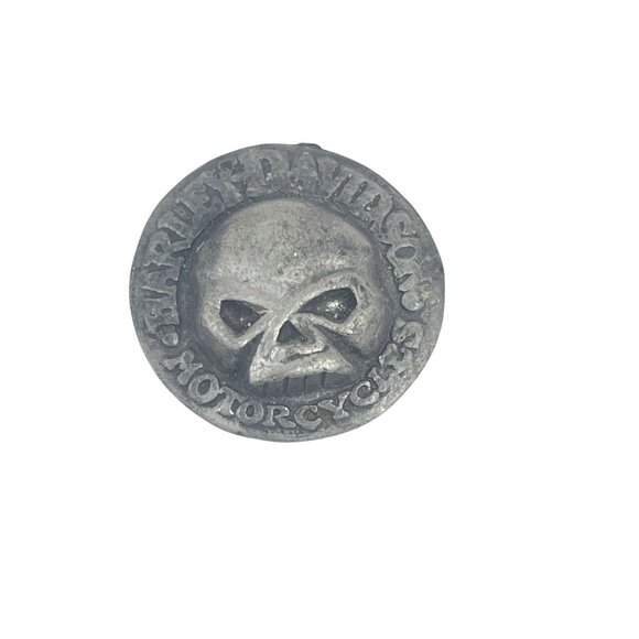 Harley-Davidson Metal Button With Skull Logo - Picture 1 of 8